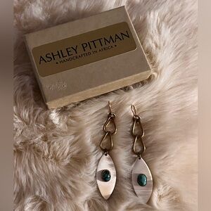 Horn and Turquoise Earrings